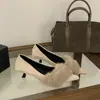 Zapatos de Mujer Estilo Francés con Puntera Puntiaguda y Textura Peluda de 5 cm para Otoño e Invierno, con Forro de Felpa Añadido para Calidez, Boca Baja, Tacón Grueso y un Diseño Elegante para el Trayecto al Trabajo