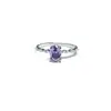 Anillo de moissanita morado con forma de huevo ovalado al por mayor estilo europeo y americano anillo de diamante bolígrafo de prueba cruzada caliente nuevo transfronterizo