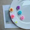 Novos acessórios coloridos doces de resina de cor sólida em formato de pétala atacado DIY grampo de franja cola de creme chaveiro tamancos