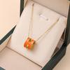 Cadena de Acero de Titanio con Letras Estilo Ins Coreano de Venta Caliente Transfronteriza para Mujer, No se Desvanece, Múltiples Colores, Joyería de Cadena para Clavícula de Mujer