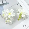 Simulação de três pequenas flores de grama diy decoração de casa flores artificiais pequeno fresh orquídea material para adorno de cabeça produção de ornamentos para fotografia