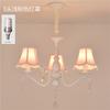 Candelabro de cristal mediterráneo estilo pastoral americano azul acogedora habitación de dormir estudio lámparas europeas de hierro para habitación de niños