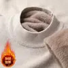 Popular Suéter Grueso de Estilo Nuevo con Forro de Polar para Hombre, Camisa Base de Punto Cálida de Invierno para Hombre con Cuello Alto