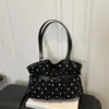 Bolsa de lunares esmerilados con viento suave 2026 bolso tote plisado superficie suave gran capacidad bolso de hombro para estudiante trabajador para mujer