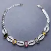 Venta al por mayor de fábrica Popular Pulsera de Turmalina Natural con Incrustaciones de Plata S925 Piedra Principal 4*6 Joyería de Lujo Venta Directa de Fábrica