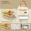 Fiambrera de Vidrio Calentamiento en Microondas Tazón Especial para Oficinistas con Comida Fiambrera Fiambrera de Frutas Fiambrera con Compartimentos con Tapa