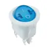 Interruptor Basculante CE KCD1 Círculo Superior Base Azul Transparente Iluminado Quatro Pinos Duas Posições Interruptor de Alimentação Basculante