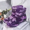 Botas de Chuva, Sapatos Aquáticos de Cano Curto, Botas de Chuva, Baixo Corte, Modernos e Versáteis, Coberturas de Veludo Plus, Tecido Floral de Cristal Impermeável, Sapatos de Borracha para Trabalho na Cozinha