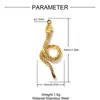 Serpiente Solar Bicolor Chapado en Oro DIY Colgante de Acero Inoxidable Collar con Colgante de Ojo de Diablo Femenino Joyería de Acero de Titanio