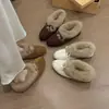 Zapatos de mujer de estilo coreano, con punta redonda, que aumentan la altura, forrados de pelo y forro polar, colección de invierno 2026, incluyendo zapatos estilo Birkenstock y zapatos de algodón