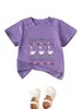 Amazon eBay Estação Independente Moda Casual Divertida Infantil Laço Coração Flor Três Patos Gola Redonda Manga Curta