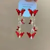 Pendientes de Flor con Microincrustaciones de Pedrería Palace, Pendientes Exquisitos de Lujo Ligero de Gama Alta, Pendientes Versátiles de Moda de Nicho para Mujeres al por Mayor