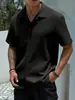 Camisa Retro de Manga Corta con Solapa Nueva para Hombre de Amazon Europeo Transfronterizo Top Versátil Camisa Casual de Vacaciones Hombres