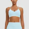 Ropa de Yoga Nueva Cepillada para Mujer Sujetador Halter Chaleco Deportivo a Prueba de Impactos para Correr Fitness Secado Rápido Sujetador de Yoga