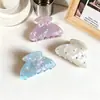Pinza para el Cabello de Tamaño Mediano con Textura de Acetato de Diamantes Tachonados, Pinza para el Cabello Estilo Bm de Sujeción Media, Pasador Lindo y Elegante para Sujetar Coletas Altas