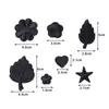Parches Adhesivos Gris Oscuro y Claro para Chaquetas de Plumas, Parches Bordados de Flores sin Coser, Parches Decorativos Pequeños de Tela para Agujeros en la Ropa