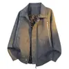 Chaqueta de Cuero con Cuello de Solapa para Hombre, Abrigo de Cuero Casual Holgado para Primavera y Otoño, Chaqueta Gruesa Versátil para Hombres Jóvenes, Prenda Superior de Moda para Hombre