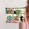 Bolsa de Maquillaje Vintage para Gatos de Venta Caliente Transfronteriza Lona con Cremallera Gran Capacidad Estuche para Lápices Almacenamiento de Cosméticos Bolsa Lavable a Mano