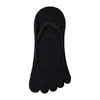 Calcetines de cinco dedos para mujer, finos de verano, tobilleros invisibles, antideslizantes, no se caen del talón, para combinar con zapatos de corte bajo, sin borde visible, calcetines con dedos para mujer