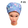 Gorro Hinchado Estampado Algodón Puro Gorro Quirúrgico Europeo y Americano Ajustable Gorro de Enfermera Gorro Sanitario Para Hombres y Mujeres Lindo Gorro Antipolvo de Doctor