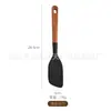 Juego de espátulas de silicona, resistentes a altas temperaturas, para utensilios de cocina antiadherentes, espátula de cocina con mango de madera, cuchara para sopa, herramientas de cocina para el hogar