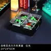 Estante de barra led luminoso para platos de frutas barra transparente plato de frutas creativo de tres niveles plato para postres frutas bocadillos compartimento comercial