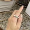 Nuevo anillo de cuentas de bodhi con forma de estrella y luna de estilo chino para mujer, anillo de cinabrio con alto contenido de calcedonia, joyería al por mayor
