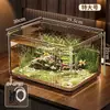 Aquário ecológico de mesa, aquário estilo 2025, pequeno aquário de vidro para tartaruga para sala de estar, pequeno aquário para peixe dourado, novo modelo para uso doméstico, acrílico