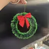 Guirlanda de Natal com Laço de Borda Branca e Verde Decoração para Árvore de Natal Lareira Janela Adereço para Foto de Fundo de Festa