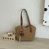 Bolso de Paja de Verano para Mujer para Vacaciones en la Playa, Bolso Tote Tejido, Bolso de Playa de Gran Capacidad, Bolso de Hombro, Bolso de Paja de Verano