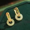 Pendientes de Hebilla Ping An para Mujer Hebilla de Oreja Temperamento Chino Pendiente Colgante Moda Moda Personalidad Joyería Exquisita Joyería en Vivo