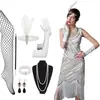 Nuevo Producto 2025 Tallas S-4XL1920 Vestido Retro Gatsby con Lentejuelas y Perlas con Escote en V Delantero y Trasero Vestido de Moda con Borlas