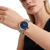 Reloj Más Vendido Minimalista de Nicho con Correa de Malla Plateado-Blanco para Mujer, Reloj Exquisito a Juego Suministrado por la Fuente, Reloj de Cuarzo