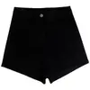 Shorts de Mezclilla Negros de Cintura Alta para Mujer Estilo Hot Girl, Nuevo Estilo Primavera Verano 2026, Hot Pants Ajustados que Resaltan la Cadera, Shorts Tipo Leggings para Mujer