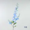 Delphinium de 3 ramas flor de seda artificial jacinto decoración del hogar arreglo floral jardín caja de flores exterior arreglo