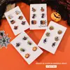 El juego de pendientes más vendido con elementos peculiares de cabeza de calabaza y murciélago fantasma, pendientes de Halloween de dibujos animados de nicho personalizados transfronterizos
