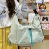 Bolso Casual Ligero Plegado Ropa de Trabajo Bolso Cruzado Bolso Cruzado de Lona con Cordón para Mujer Gran Capacidad Estudiante Clase Viaje Diario