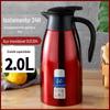 Preservação de calor Hot Pot 304 Aço inoxidável Vácuo Garrafa térmica Garrafa térmica Estilo europeu Cafeteira Doméstica 2L Presente Comercial