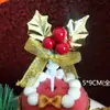 Cartão de decoração de bolo de Natal anel de grama folha veado sika árvore de Natal saco de presente aniversário confeitaria mesa de sobremesas bandeira