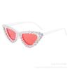 Novos óculos de sol personalizados transfronteiriços europeus e americanos vidro da moda Diamante olho de gato óculos de sol cool all-match passarela óculos de sol