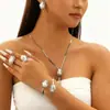 Conjunto de Colares em Y de Pérola de Metal Barroca Estilo Ins Europeu e Americano Colar Aberto Simples Joias Moda Atacado