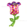 Novo Balão de Dia dos Namorados Rosa Girassol Alumínio Margarida Girassol Flor de Seis Pétalas Folha Verde Flor de Cinco Pétalas Balão