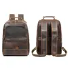 Mochila de Cuero Genuino para Hombre Transfronteriza Mochila de Cuero Gran Capacidad Impermeable Mochila de Viaje para Computadora