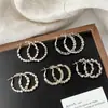 Colección de Pendientes Dorados para Café de Estilo Retro de Lujo Ligero de Gama Alta, Simples y Versátiles, Pendientes de Diseño Nicho para Mujer