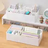 Cajón divisor de almacenamiento, caja de almacenamiento incorporada, divisor, organizador de cocina, escritorio transparente, estilo japonés, artículos diversos, papelería