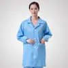 Fábrica de Dongguan roupas antiestáticas bata de manga comprida 0,5 mm listrada à prova de poeira lapela roupas de trabalho limpas antiestáticas