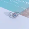 Novo Anel Aberto de Luxo Leve Totalmente Cravejado com Zircônia Diamantada Super Brilhante de Alta Qualidade Nicho Versátil Exquisito Elegante Personalizado