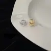 Brinco de Clipe de Orelha Metálico Francês Retro de Zircônia de Camada Dupla, Personalizado, Simples e Versátil, Clipe de Orelha Sem Furo, Brincos Femininos, Acessórios de Orelha