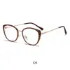 Nuevos Armazones para Gafas con Lentes Anti-Luz Azul de Moda Ojo de Gato Metálicos Tr Anillo Metálico Tr Gafas Sin Graduación