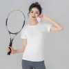 Camiseta Deportiva de Manga Corta de Secado Rápido para Fitness, Alta Elasticidad, para Entrenamiento al Aire Libre, Transpirable, Top Deportivo, Ropa de Yoga